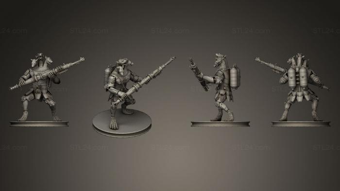 Figurines heroes, monsters and demons (Steampunk Kerberos, STKM_0348) 3D models for cnc